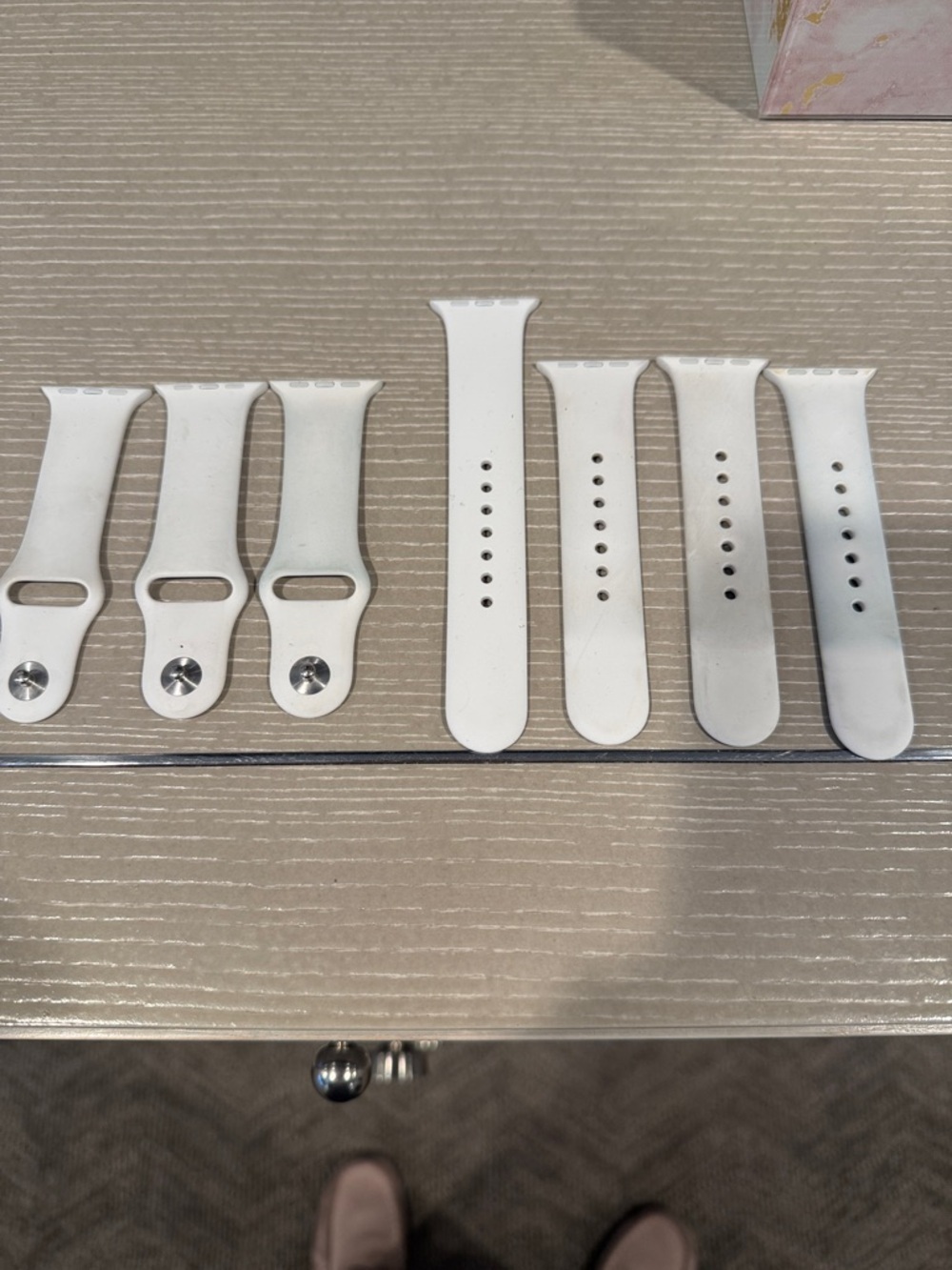 40 mm White Silicone Watch Bands - Multiple Sizes